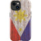 Philippines Flag Dark Wood iPhone 14 Plus Impact Case